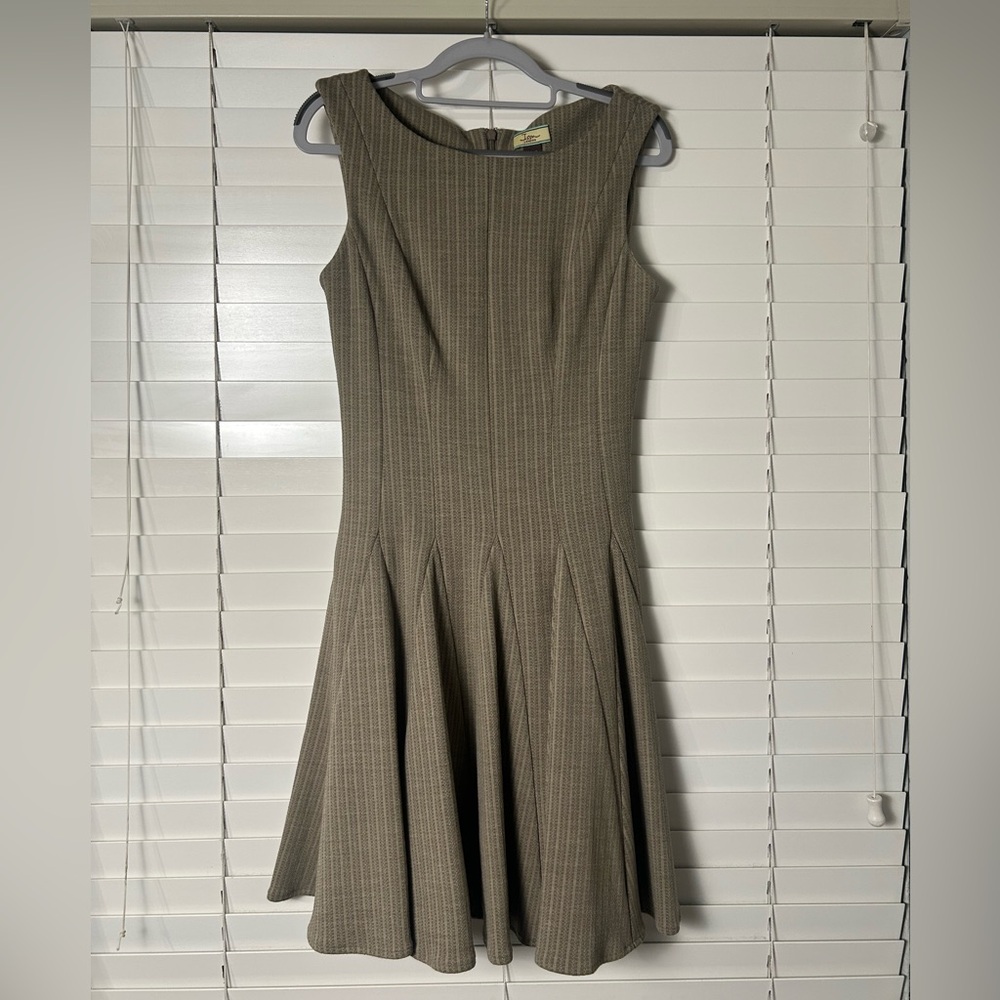 Issa London Taupe Wool Blend Sleeveless Dress